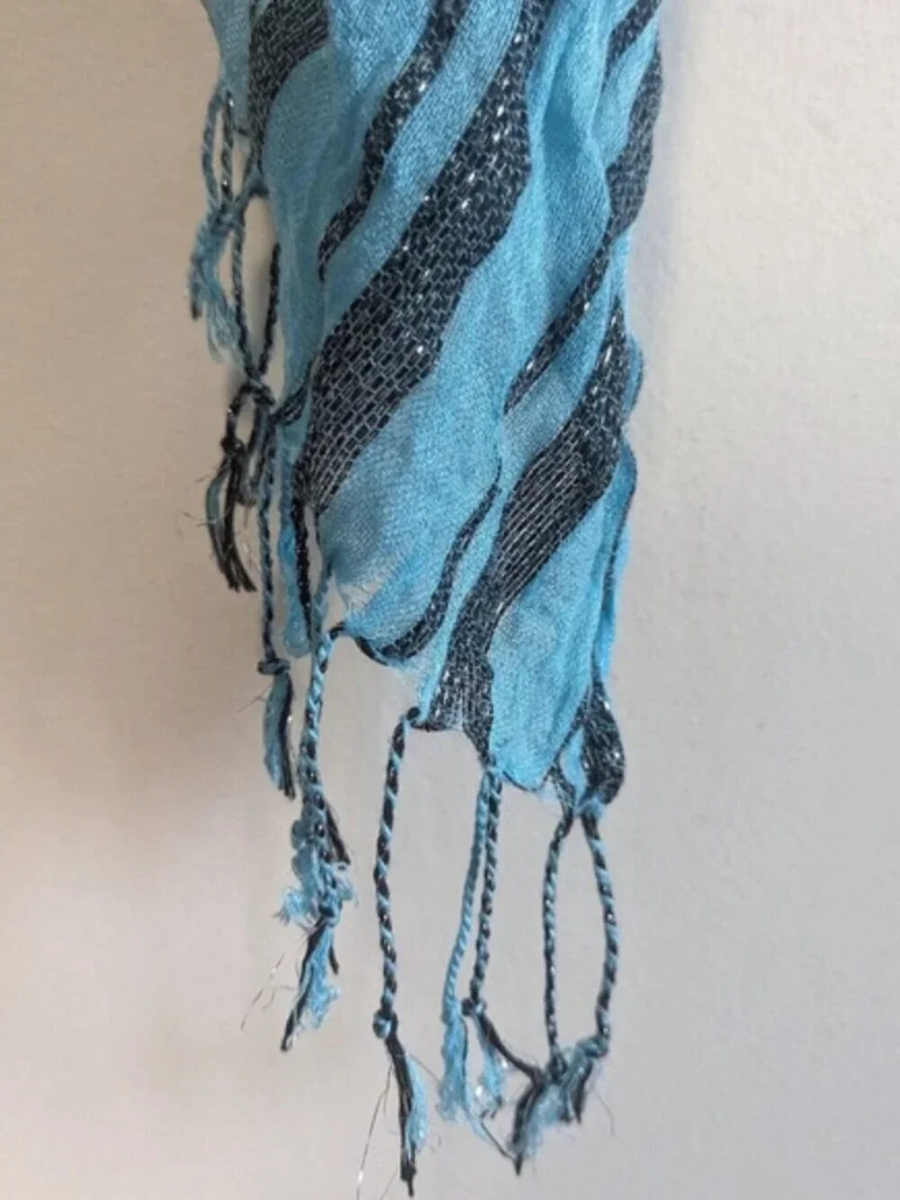 3pc  Scarf Bundle Lot Set ( White Sparkly, multicolour zigzag, blue sparkly)